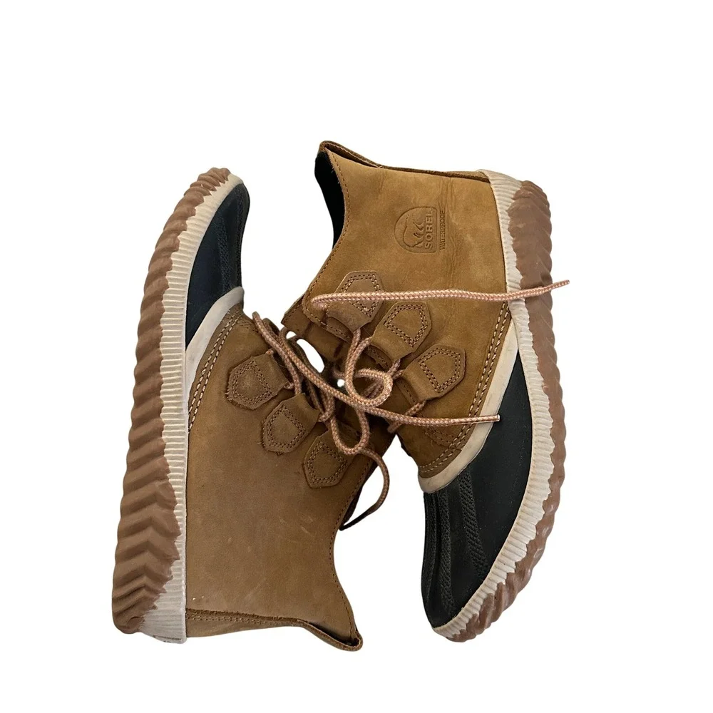 Sorel Out N About Plus Womens Tan Suede Waterproof Duck Boots NL3069-286 Size 9